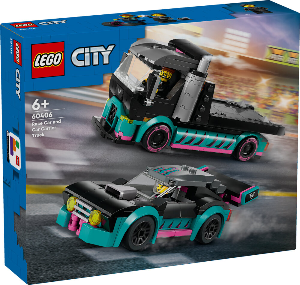 LEGO City - Racerbil og transporttrailer 6+