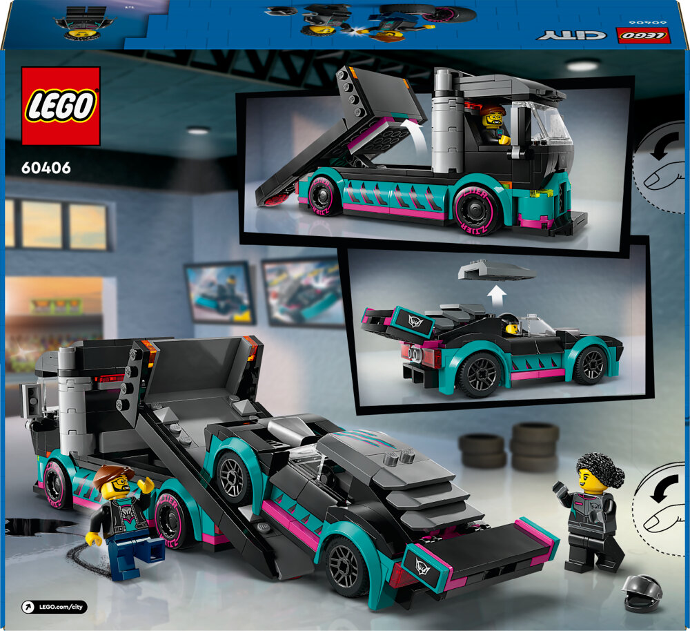 LEGO City - Racerbil og transporttrailer 6+