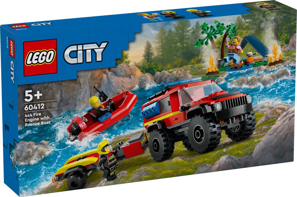 LEGO City - Firehjulsdrevet brannbil med redningsbåt 5+