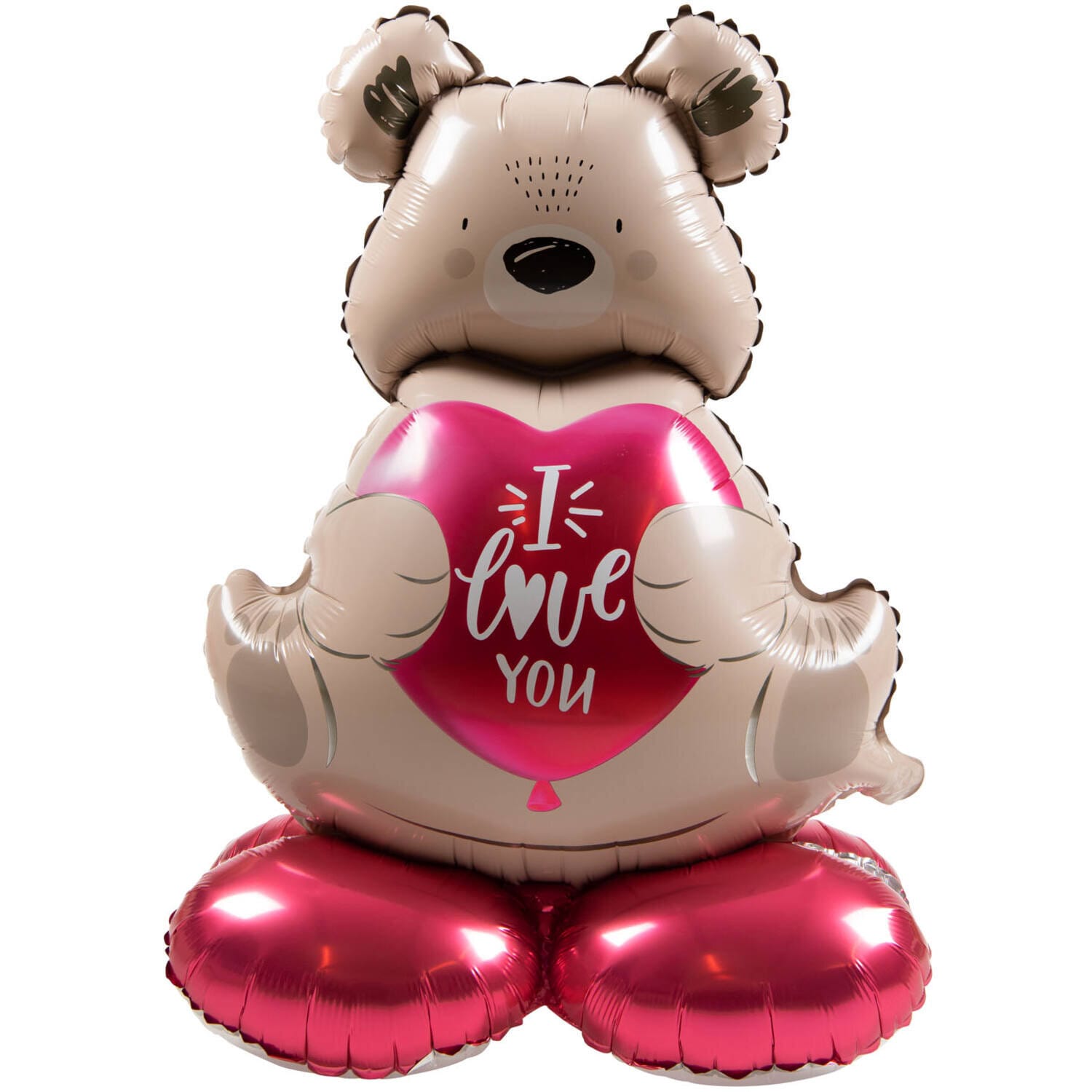 Folieballong Frittstående Teddybjørn ''I love You'' 66 cm