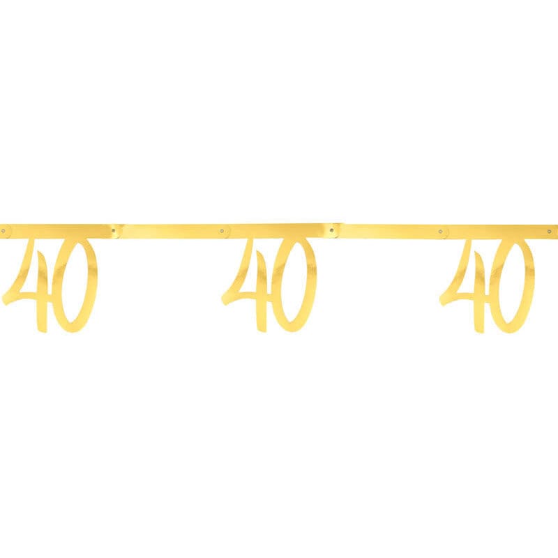 Girlander i gull 40-årsfest 250 cm