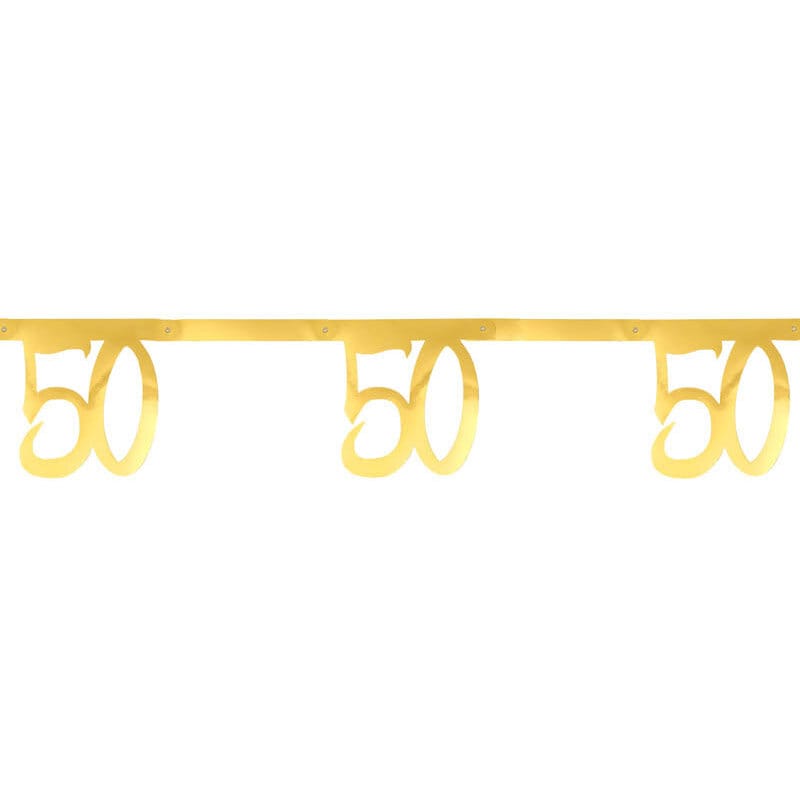 Girlander i gull 50-årsfest 250 cm