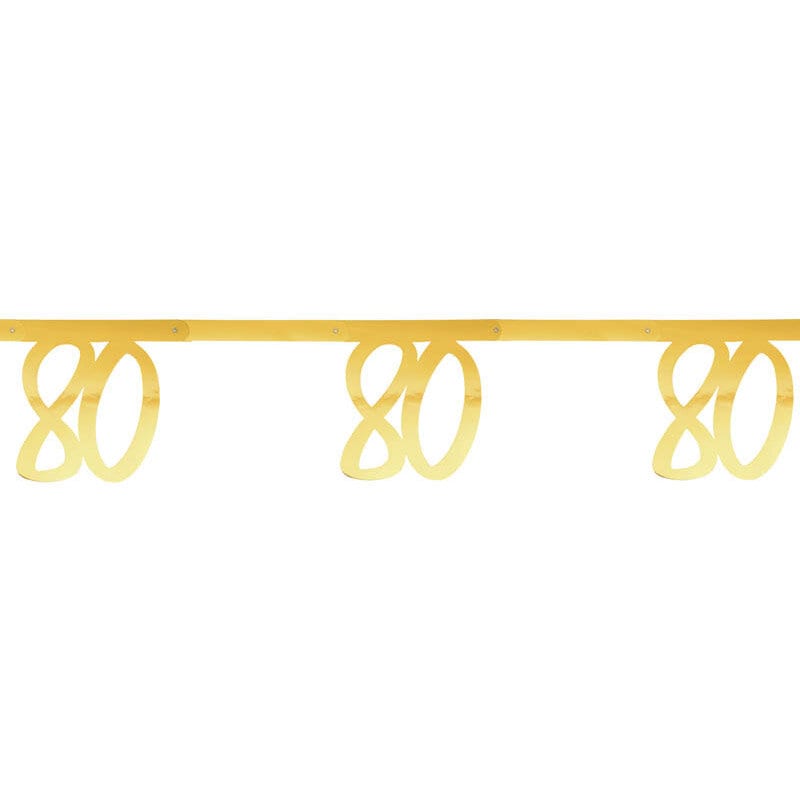 Girlander i gull 80-årsfest 250 cm