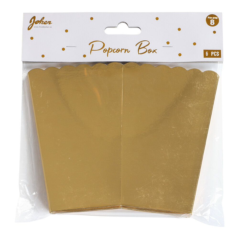 Popcornbeger Gullfolierte 6 stk.