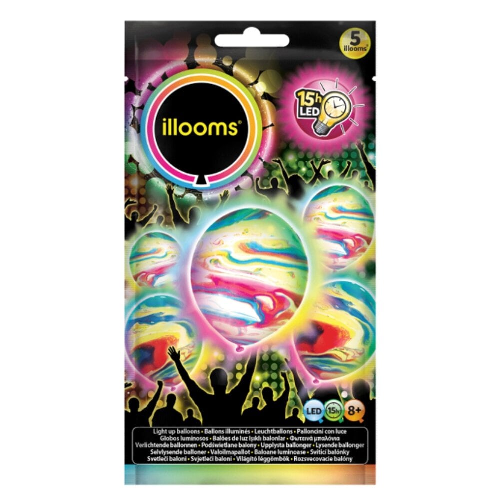 LED-ballonger Disco Marble 5 stk.