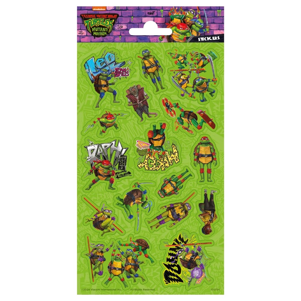 Ninja Turtles Glitrende Klistremerker 16 stk.