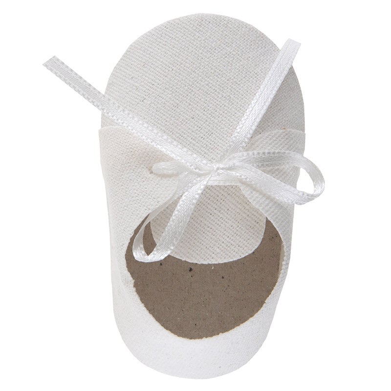 Babyshower - Gaveesker hvite sko 4 stk.