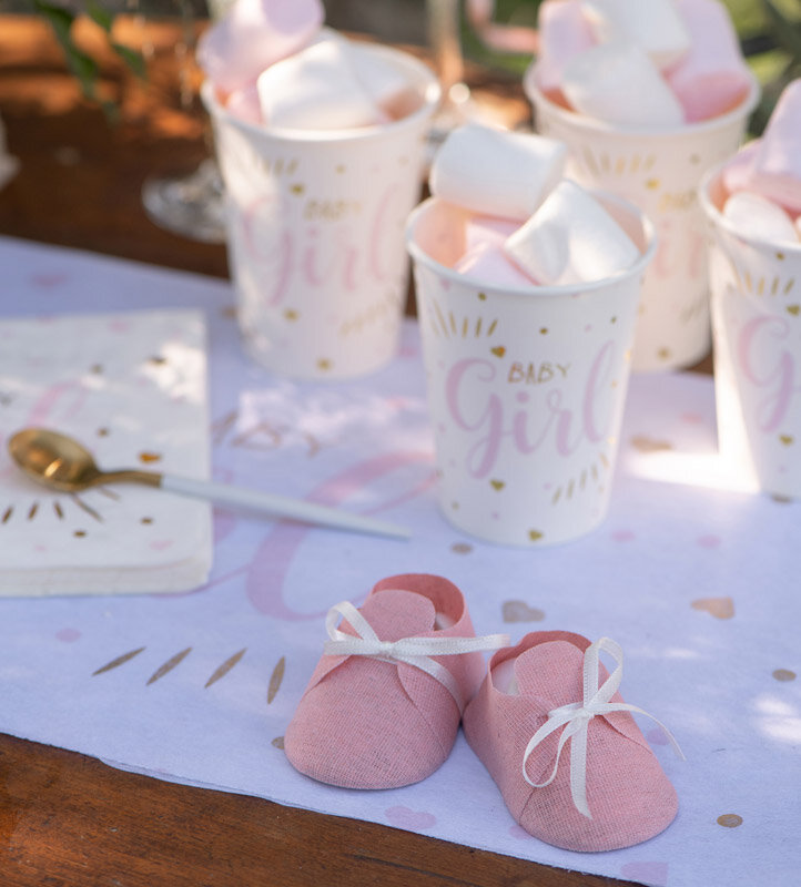 Babyshower - Gaveesker rosa sko 4 stk.