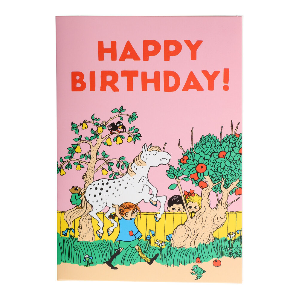 Pippi Langstrømpe Bursdagskort