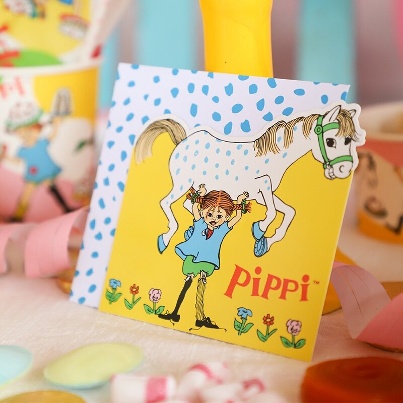 Pippi Langstrømpe Invitasjoner 8 stk.