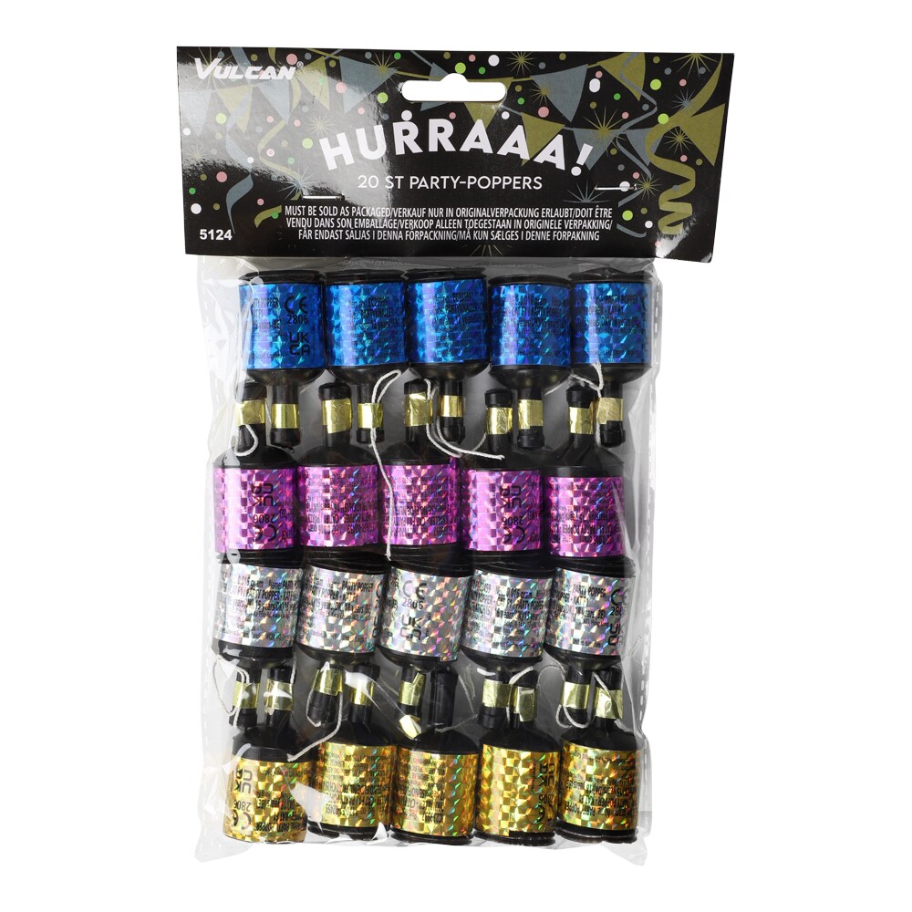 Party Poppers Mix 20 stk.