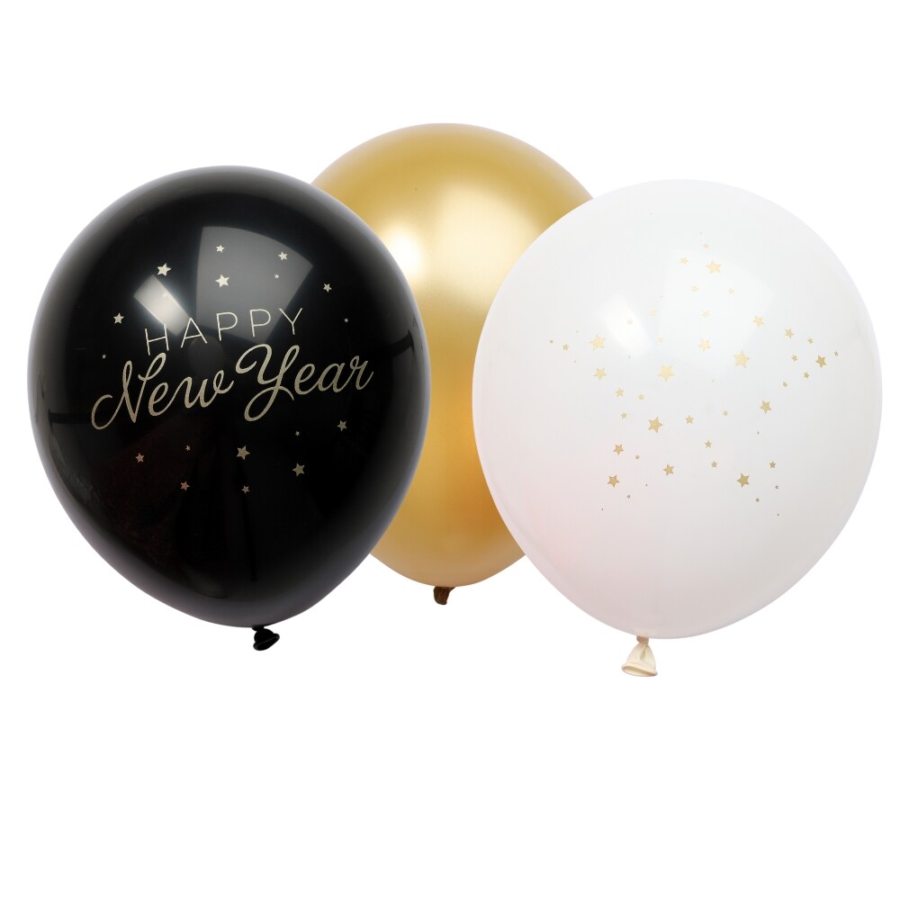 Ballongmix Happy New Year 6 stk.