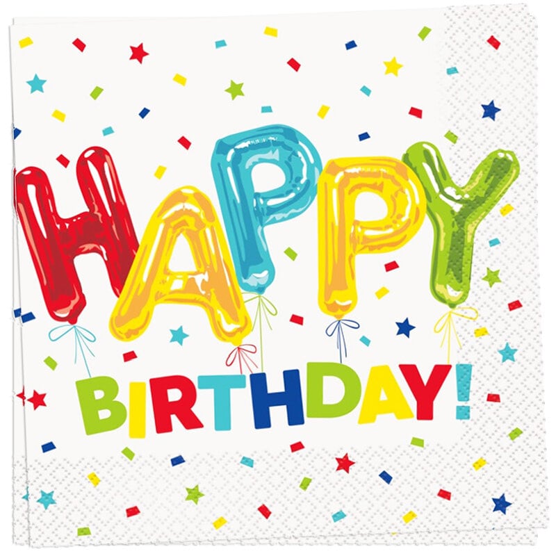 Happy Balloon Birthday, Servietter 16-stk