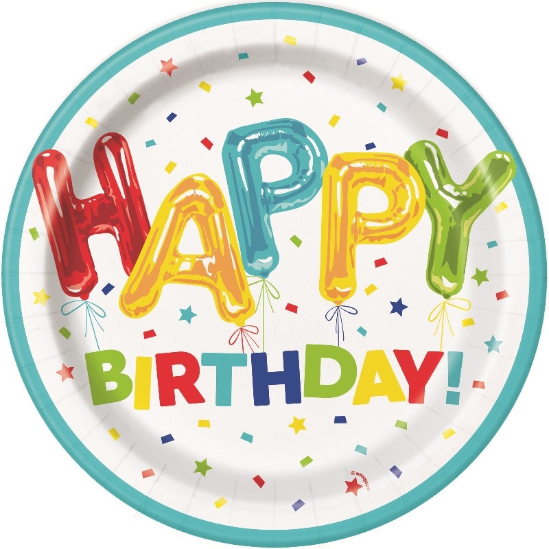 Happy Balloon Birthday, Tallerkener 8-stk