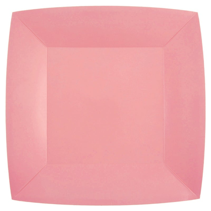 Papptallerkener 23 cm - Rosa 10 stk.