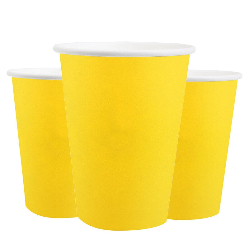 Pappkopper 250 ml - Gul 10 stk.