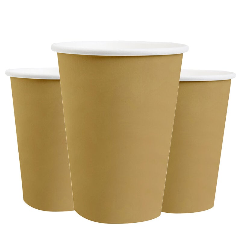 Pappkopper 250 ml - Gull 10 stk.
