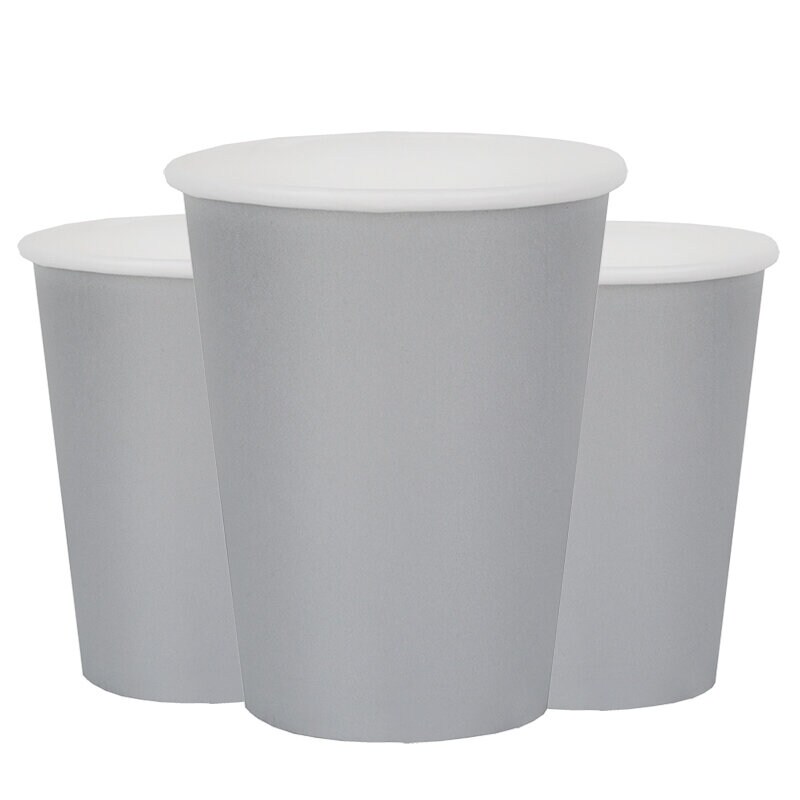 Pappkopper 250 ml - Sølv 10 stk.
