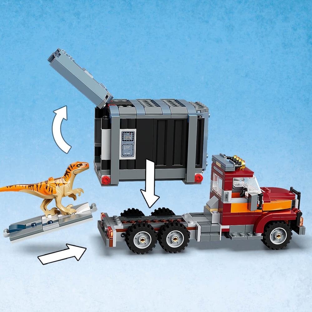 LEGO Jurassic World, T. rex og Atrociraptor på rømmen 8+