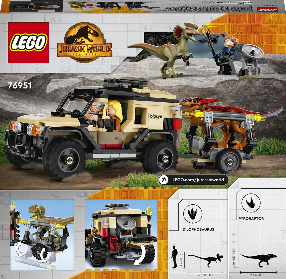 LEGO Jurassic World, Pyroraptor- og Dilophosaurus-transport 7+