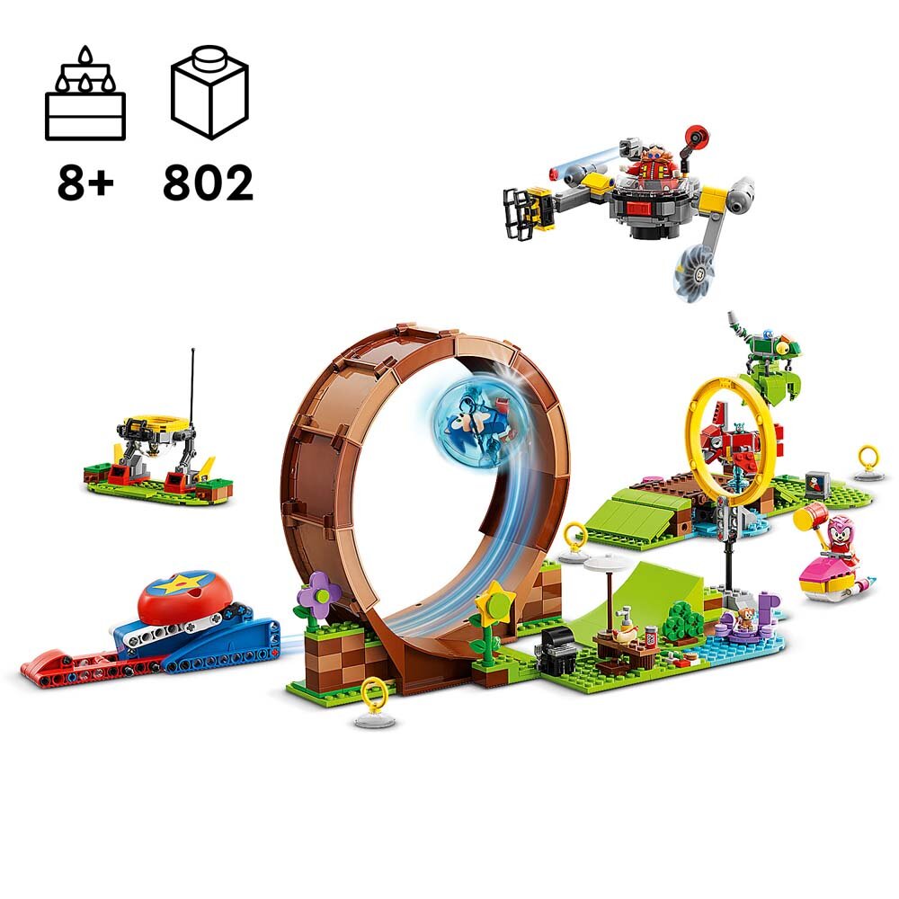 LEGO Sonic The Hedgehog - Sonic tar Green Hill Zone-looputfordringen 8+