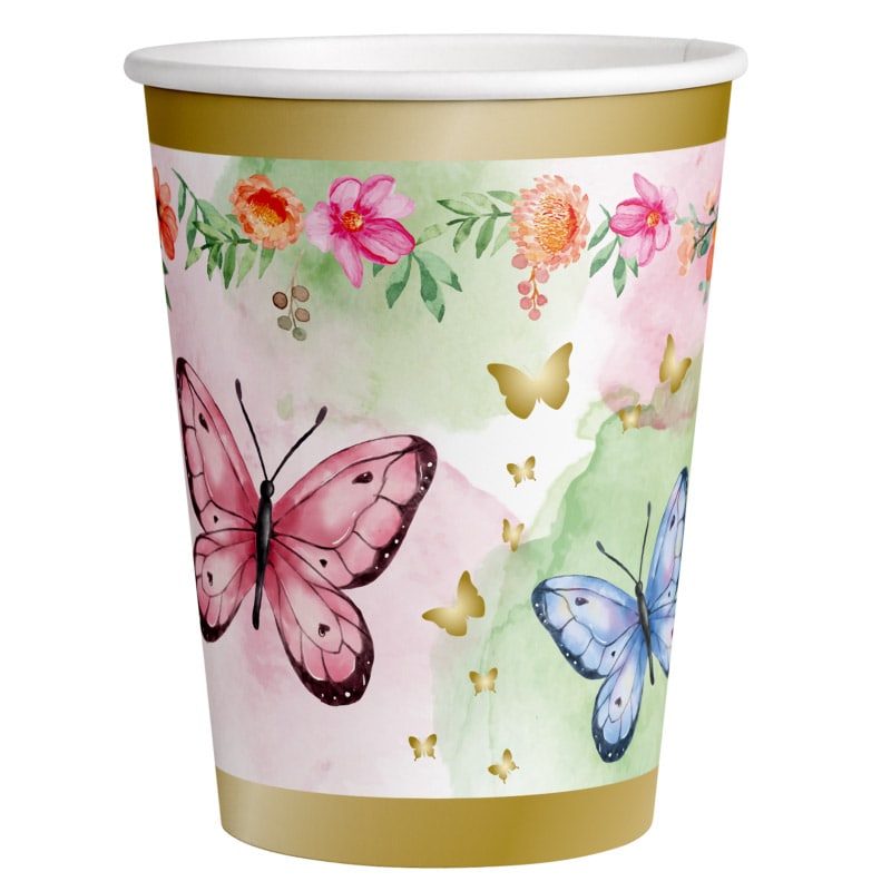 Butterfly Shimmer - Pappkopper 8 stk.