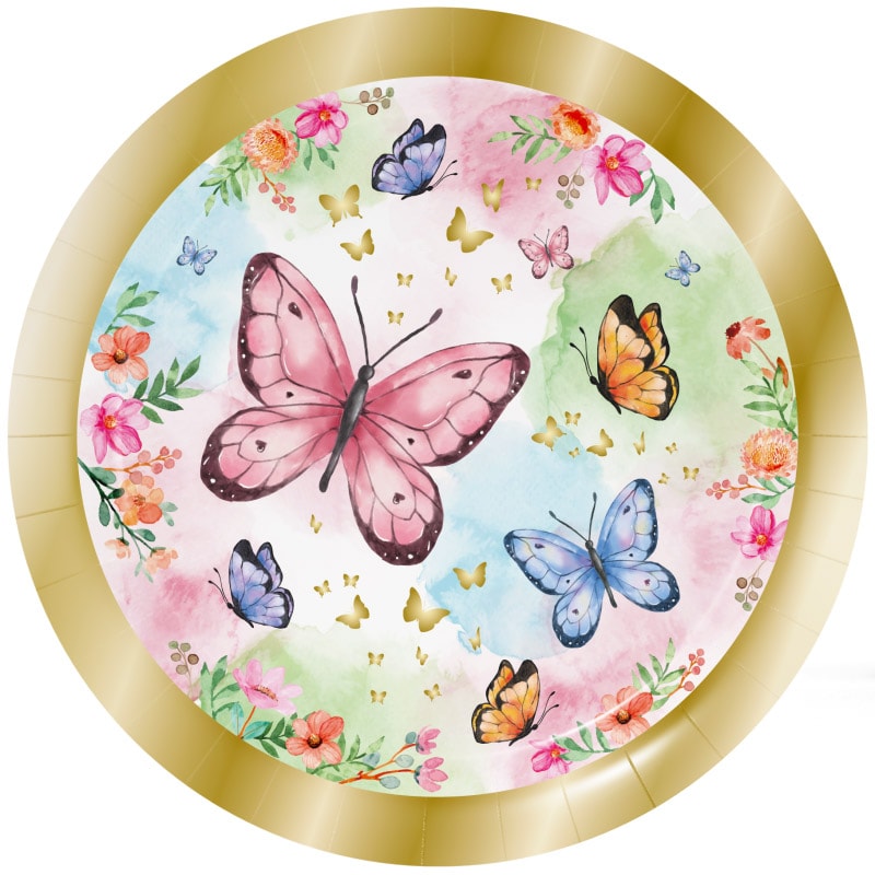 Butterfly Shimmer - Tallerkener 8 stk.