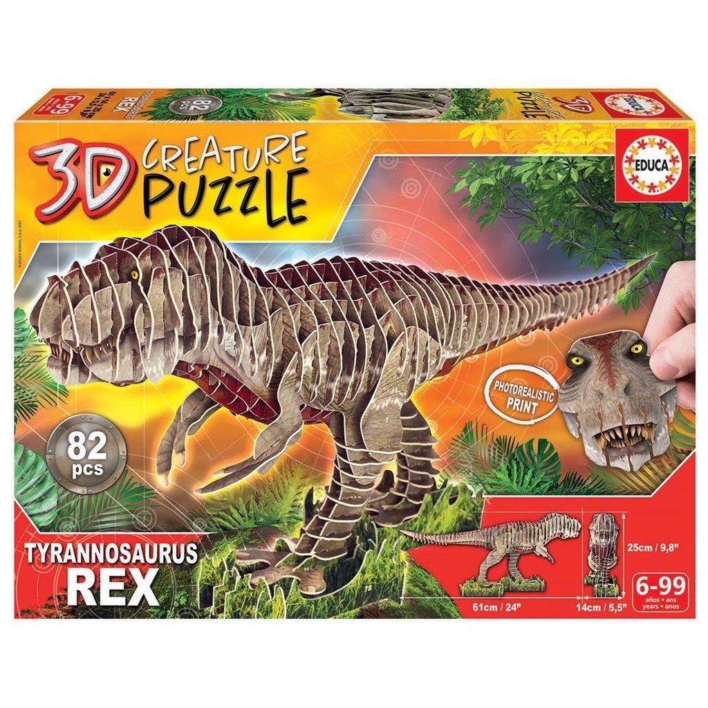 Educa 3D Puslespill, T-Rex 82 brikker