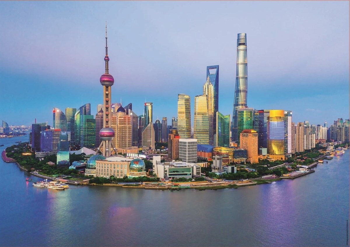 Educa Puslespill - Shanghai Skyline at sunset 1000 brikker