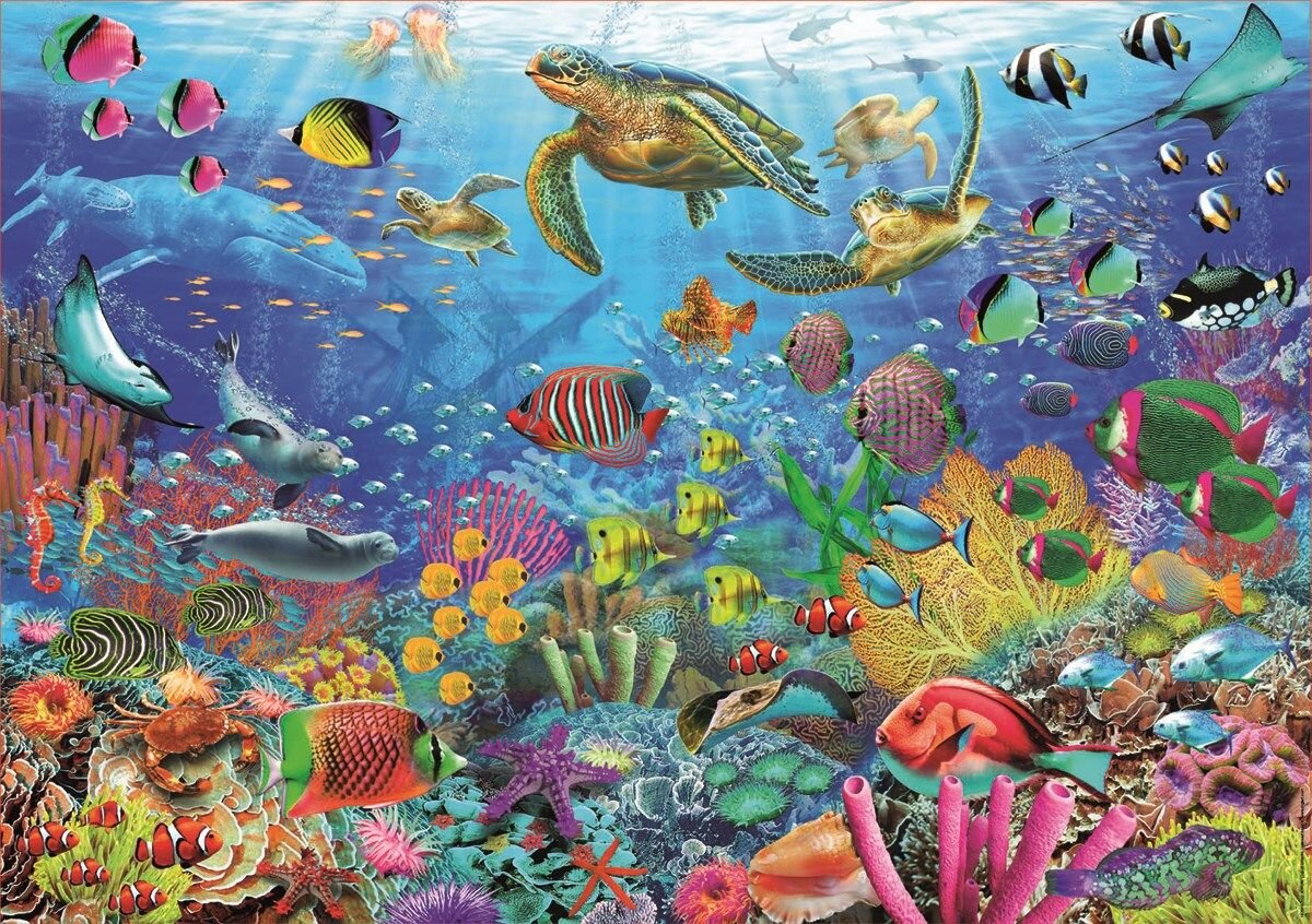 Educa Puslespill - Tropical Fantasy Turtles 1000 brikker