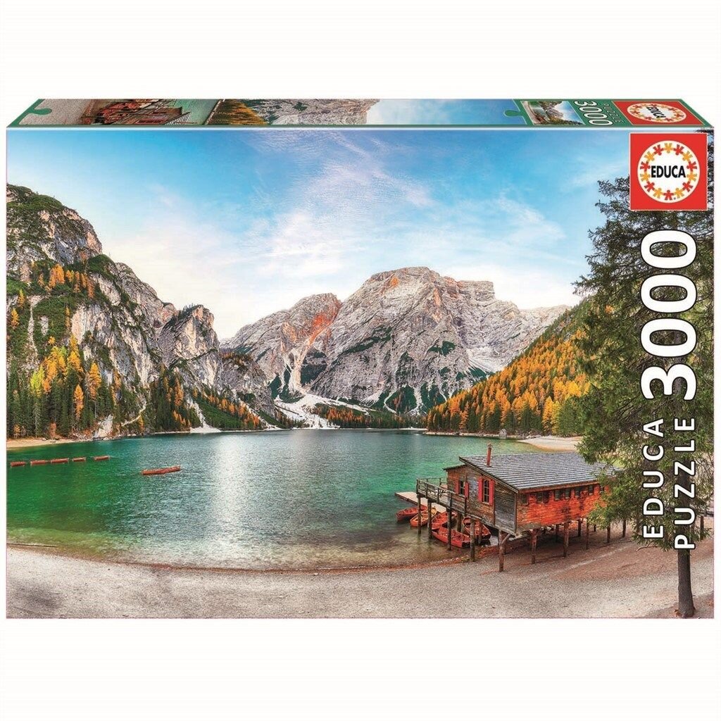 Educa Puslespill - Braies Lake at Autumn 3000 brikker