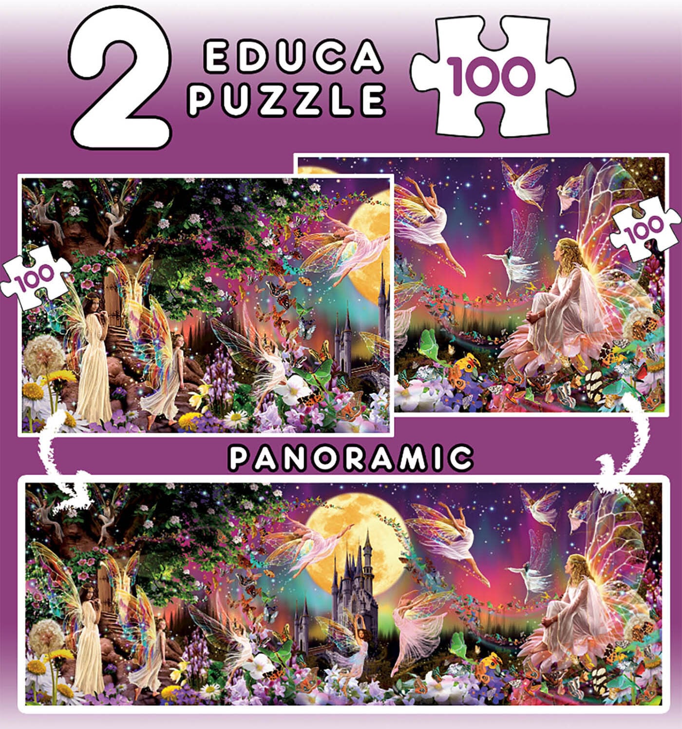 Educa Puslespill, Fairy Triptych 2x100 brikker