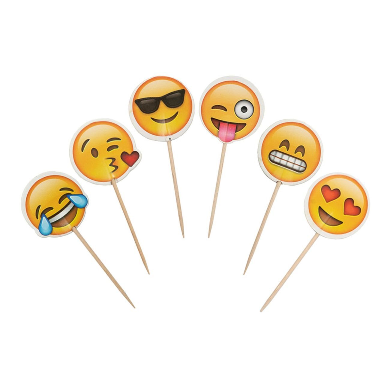 Cake Toppers - Emoji 24 stk. 