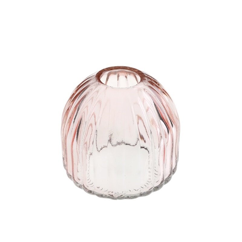 Rosa runde glassvaser 8 cm 12 stk.