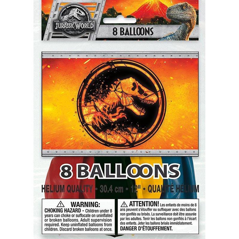Jurassic World - Ballonger 8 stk.