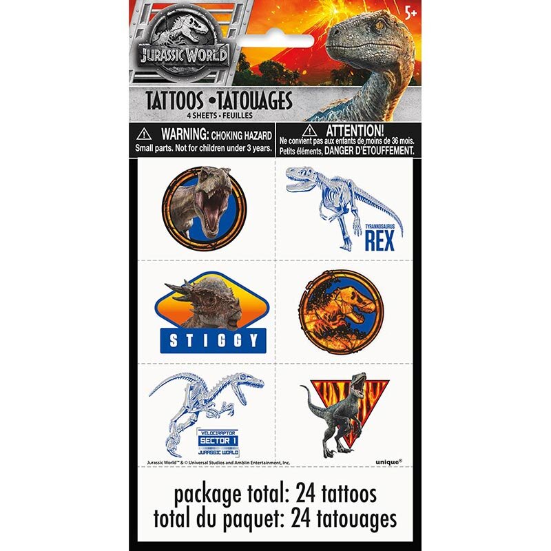 Jurassic World - Tatoveringer 24 stk.