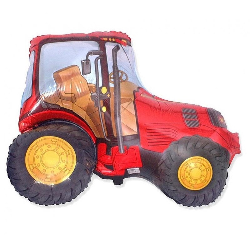 Folieballong - Traktor rød 96 x 76 cm