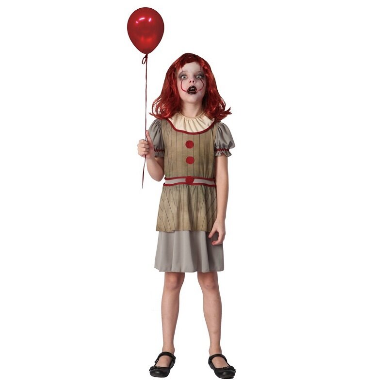 Vintage Clowngirl Kostyme Barn 10-12 år (130-140 cm)