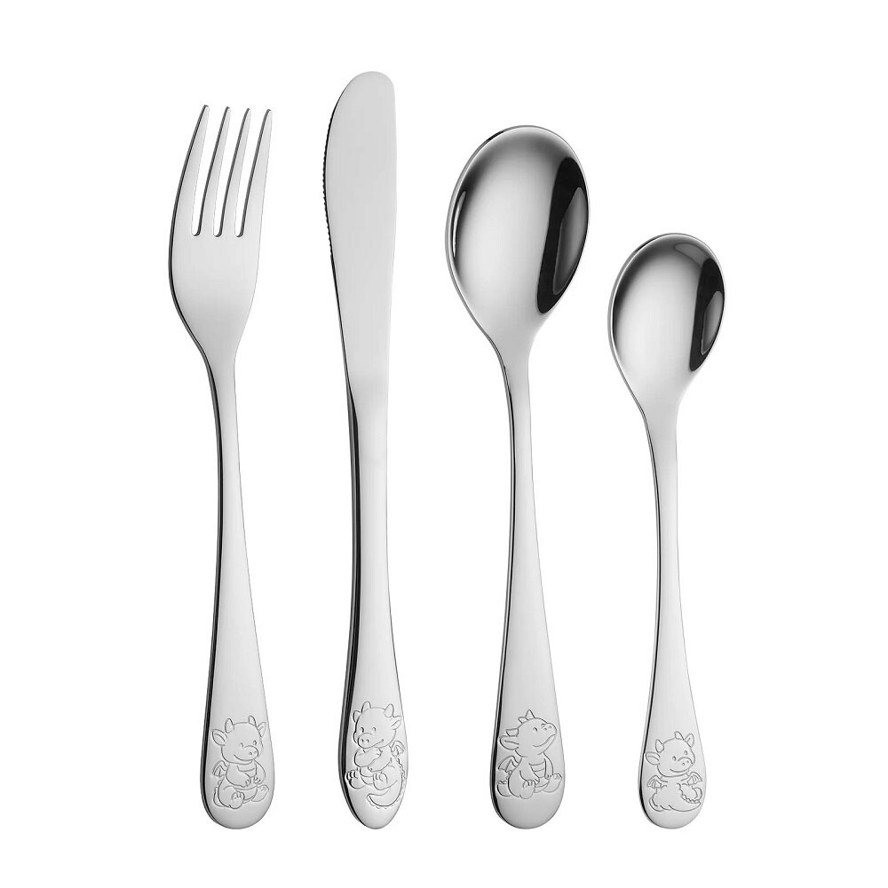 Dåpsgave Drage - Bestikksett med Kosedyr