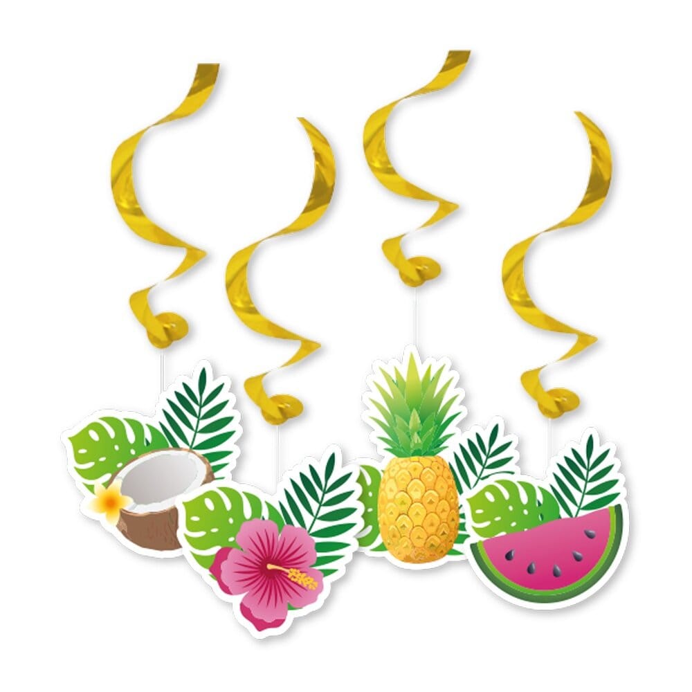 Hengende Dekorasjoner Tropiske Frukter 4 stk.