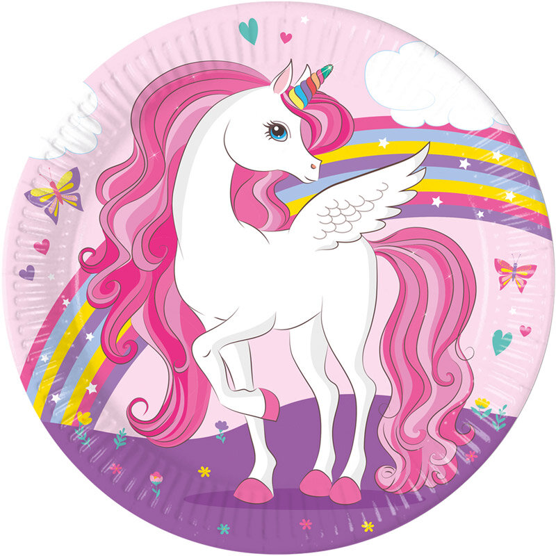 Unicorn Rainbow - Tallerkener 8 stk.