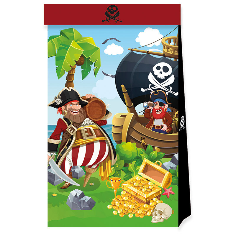Pirates Island - Godteposer i papir 4 stk.