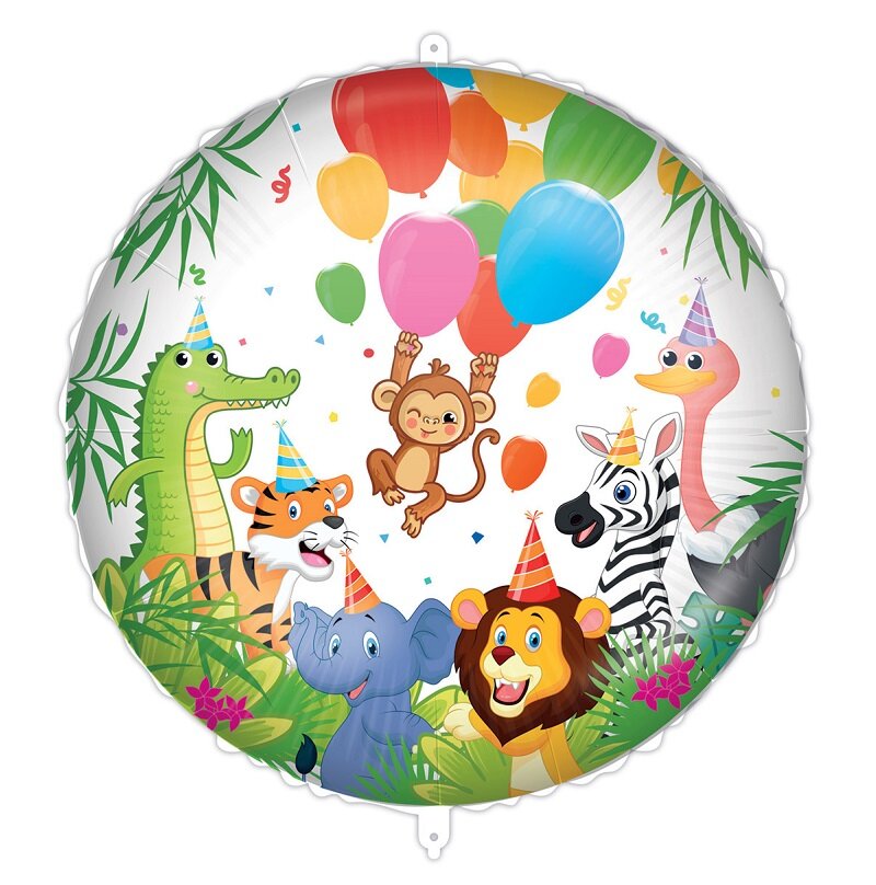 Jungle Balloons - Folieballong med ballongvekt 46 cm