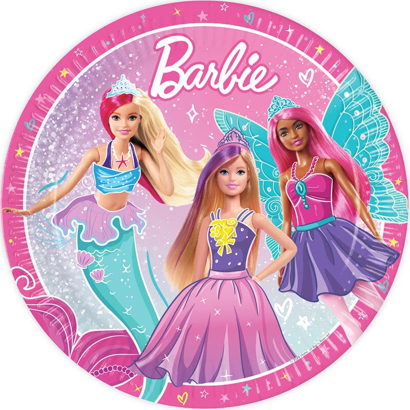 Barbie - Tallerkener 8 stk.