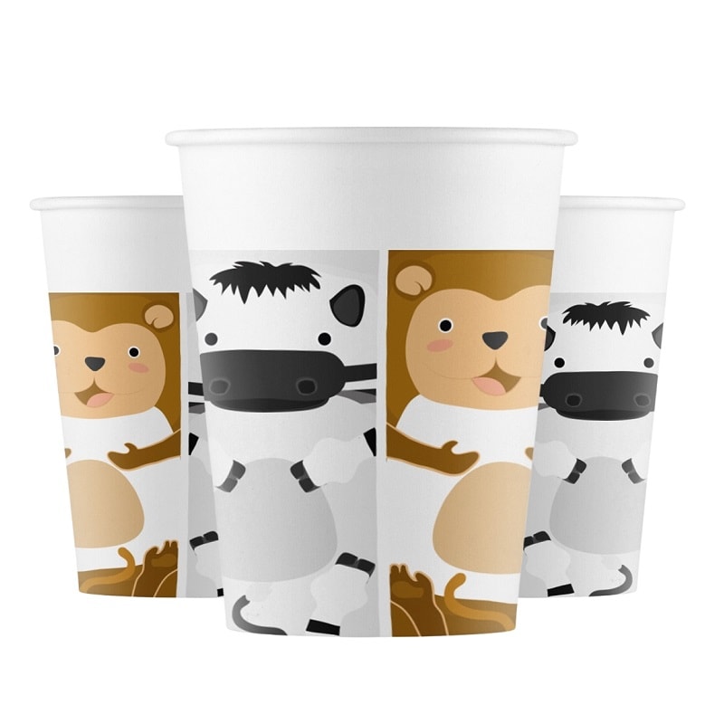Zoo Animals - Pappkopper 8 stk.