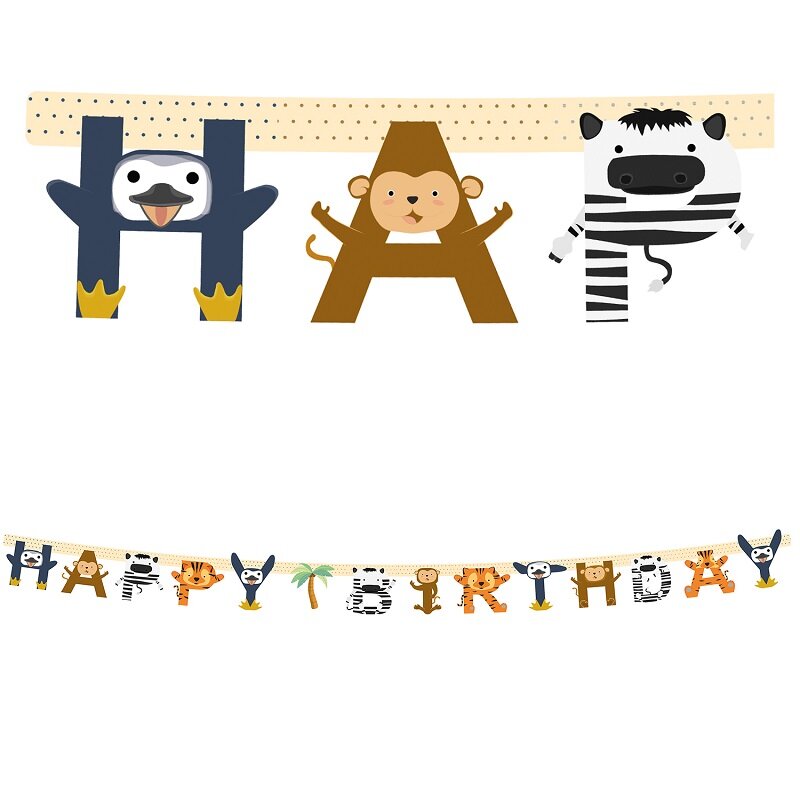 Zoo Animals - Girlander Happy Birthday