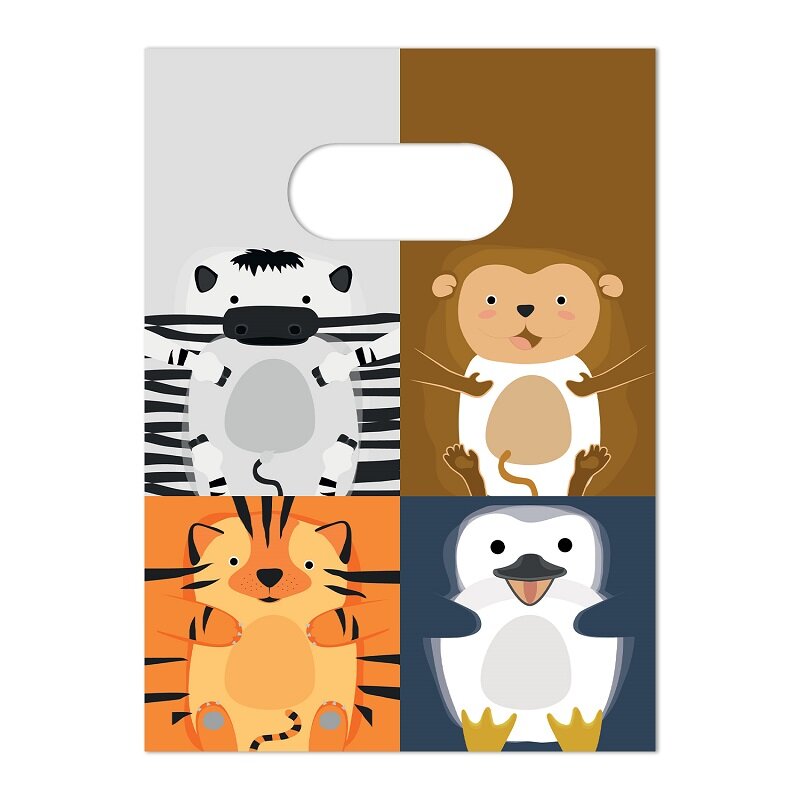 Zoo Animals - Godteposer i papir 4 stk.