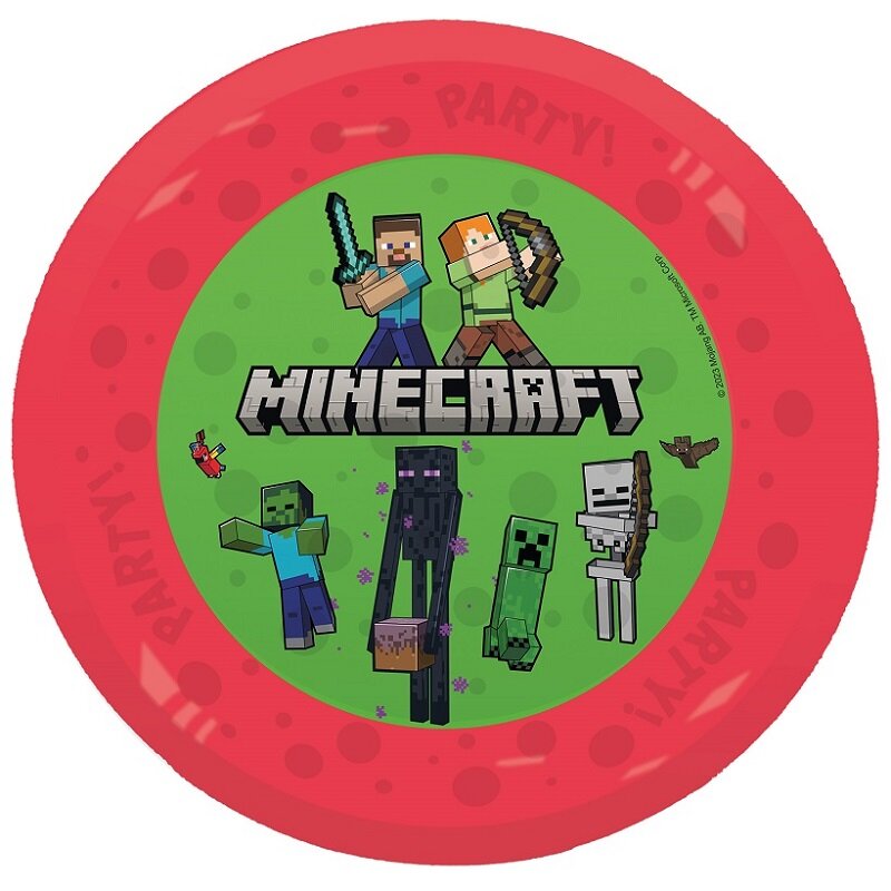 Minecraft - Plasttallerkener 21 cm 4 stk.