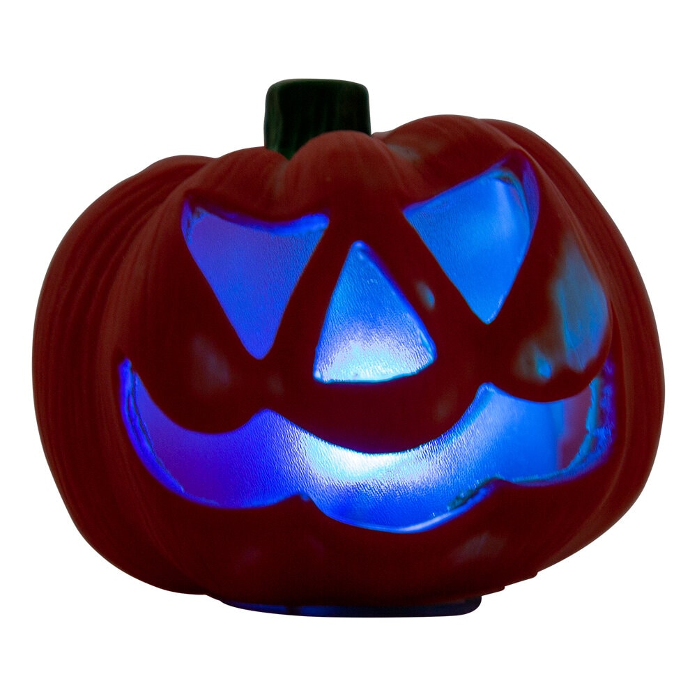 Lysende Halloween-gresskar med fargeskiftende lys