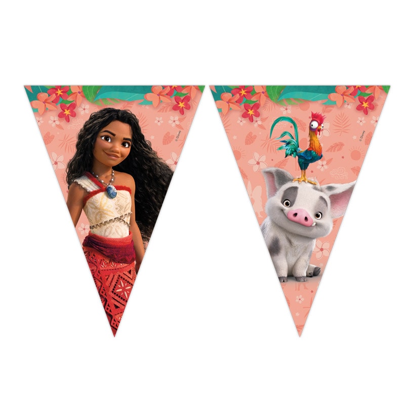 Vaiana 2 - Flaggirlander i papp 230 cm